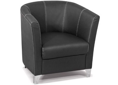 Ghế sofa đơn bọc da chân sắt mạ GSFONC22 chỉ may viền trang trí sp07