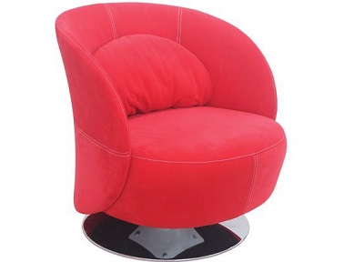Ghế sofa đơn bọc nhung có trục xoay đế mạ GSFONC20