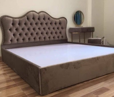 Giường bọc đệm gỗ công nghiệp đẹp GMDF30 rộng 1600 đến 1800 mm