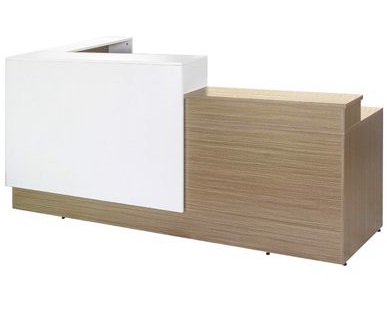 Bàn lễ tân gỗ công nghiệp thiết kế giật cấp BQONC03