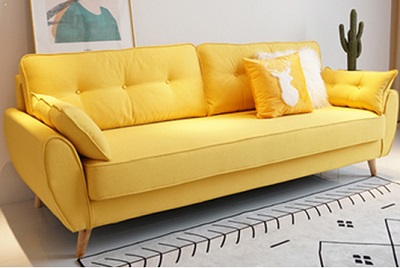 Ghế sofa văng bắc âu bọc vải nỉ GSF30 chân gỗ tự nhiên