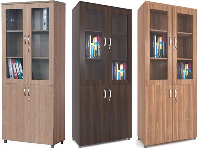 Tủ tài liệu gỗ cánh kính 5 ngăn 4 đợt có khóa TVPONC114 tg04k-2