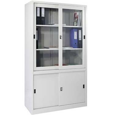 Tủ tài liệu sắt cánh trượt kính thiết kế 2 khoang TVPONC99 tl03