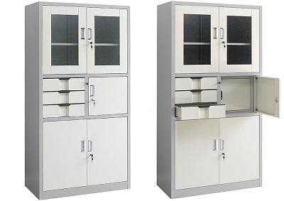 Tủ sắt văn phòng sơn tĩnh điện màu kem TVPONC68 ts03c