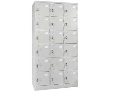 Tủ tài liệu sắt sơn màu ghi 18 khoang có khóa TVPONC75 ts10