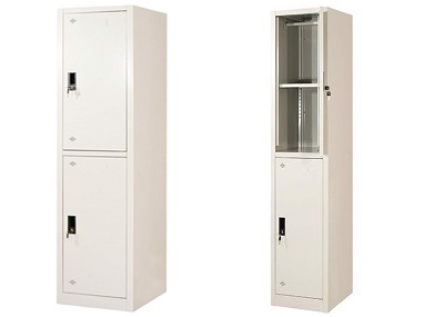 Tủ văn phòng sắt sơn ghi cánh mở 2 khoang TVPONC81