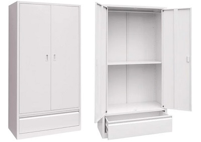 Tủ quần áo sắt 1 buồng 1 ngăn kéo TVPONC91 sơn tĩnh điện màu ghi tsa-2