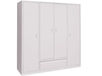 Tủ quần áo sắt sơn tĩnh điện màu kem 3 khoang, 4 cánh mở TVPONC93 tsa-4