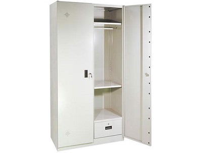 Tủ quần áo sắt 2 buồng, 4 đợt sơn tĩnh điện màu kem TVPONC96 tst2-nk