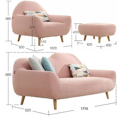 Ghế sofa gỗ gia đình nhỏ gọn đẹp GSF90