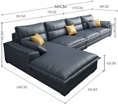 Sofa góc bọc da chữ L sang trọng GSF64 kiểu dáng hiện đại