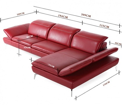 thiết kế Ghế sofa góc L tựa đầu nâng hạ GSF140 và tay gật gù