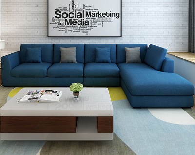 Sofa góc hiện đại khung gỗ tự nhiên bọc nỉ GSF225