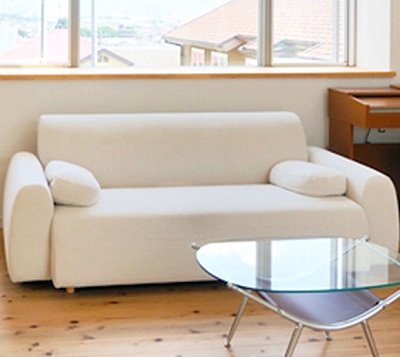 Ghế sofa phòng khách bọc nỉ hiện đại GSF218 không bị nóng vào mùa hè mầu trắng
