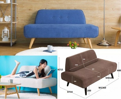 Ghế sofa phòng ngủ nhỏ gọn đơn giản 1m36 GSF217