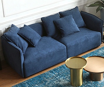 Ghế sofa bọc nỉ xanh dương đẹp GSF186