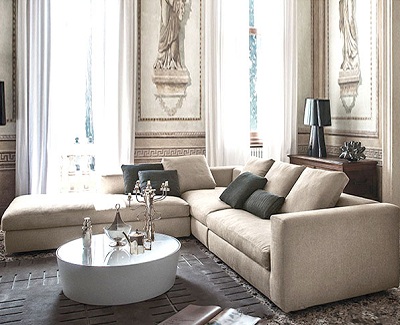 Bộ bàn ghế sofa góc L bọc vải nỉ đẹp GSF171 kê phòng khách