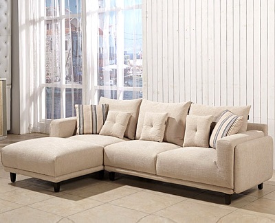 Ghế sofa thiết kế góc L sang trọng GSF134 thêm ghế đơn hoặc đôn