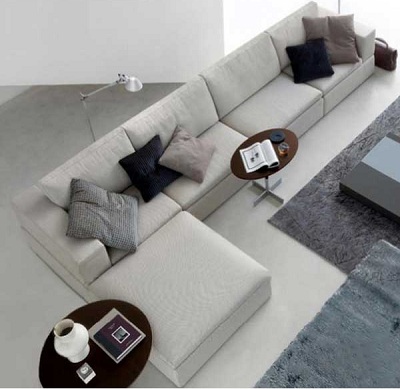 Ghế sofa chữ L bọc nỉ phòng khách đẹp GSF141 thiết kế vuông góc