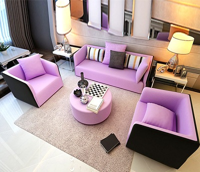 Bộ ghế sofa bọc nỉ thiết kế đẹp GSF148 tay ghế và lưng cao