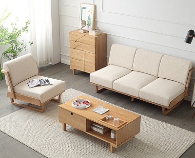 Ghế sofa thiết kế khung gỗ đơn giản bọc nỉ GSF100