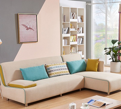 Ghế sofa nỉ phòng khách có hộc nhỏ để đồ GSF89