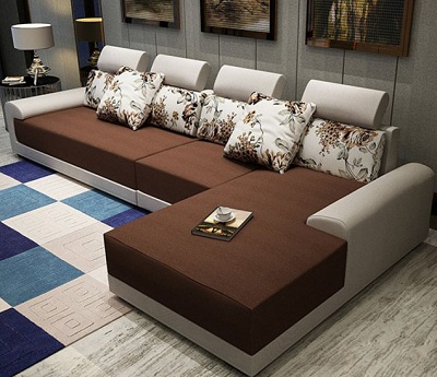 Ghế sofa góc bọc nỉ cao cấp đẹp GSF72 thiết kế chữ L