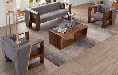 Ghế sofa khung gỗ tự nhiên bọc nỉ cao cấp GSF60