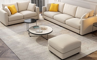 Ghế sofa văng bọc nỉ sang trọng hiện đại GSF58 dễ bày trí với nội thất