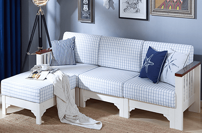 Ghế sofa nỉ kẻ ô vuông GSF52 thiết kế hiện đại sang trọng