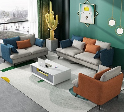 Ghế sofa gia đình bọc vải nỉ êm ái GSF51