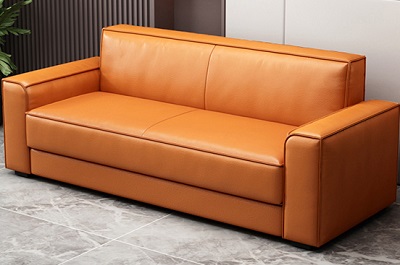 Ghế sofa da màu vàng cam êm ái