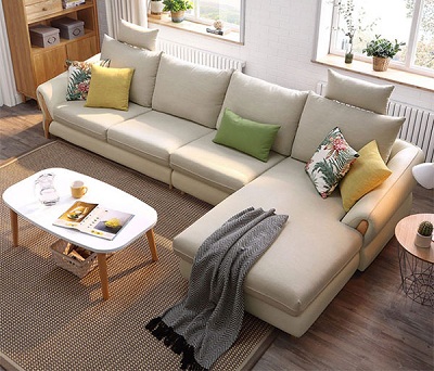 Ghế sofa văng bọc nỉ dài 332 cm GSF65