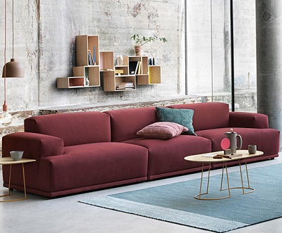 Ghế sofa văng dài bọc nỉ thiết kế đẹp GSF97 2 hoặc 3 chỗ phòng khách