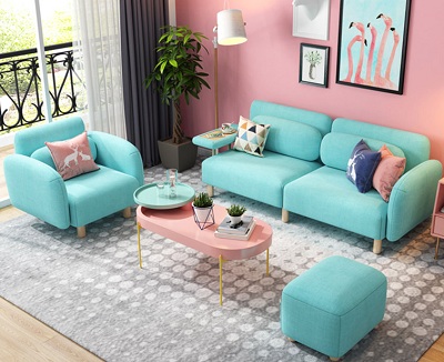 Ghế sofa đệm mút bọc nỉ sang trọng GSF79 thiết kế nhỏ gọn