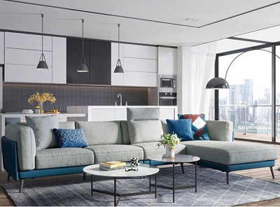 Ghế sofa góc L thiết kế sang trọng GSF67 bọc nỉ cao cấp