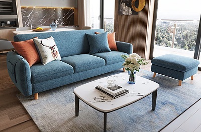Ghế sofa văng phòng khách 2m26 GSF36 hướng cổ điển