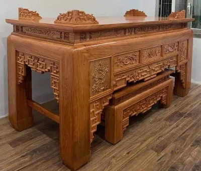 Bàn thờ Án gian gỗ Hương chân 20 đẹp BTD14 1970 - 2170 x 890 x 1270 mm