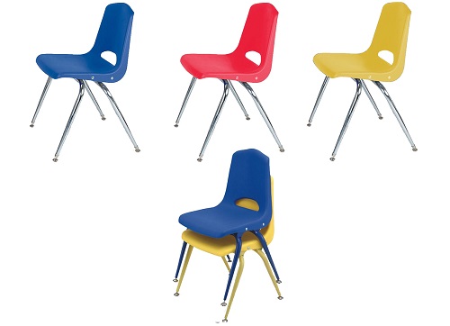 Ghế đơn thư viện trường học Gauss Chair DD 125 mặt nhựa đúc ép liền