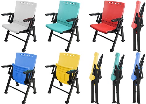 Ghế đơn nhựa đúc ép có thể gấp gọn Gauss Chair HSY 300 có tay vịn HSY-300