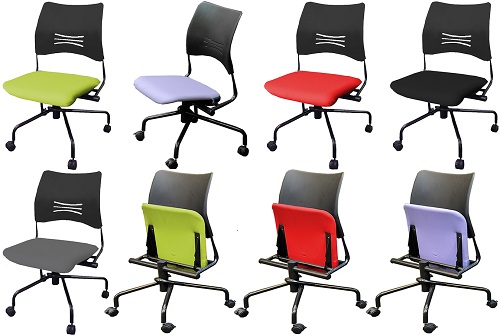 Ghế đơn mặt lật nệm bọc vải Gauss Chair TM 566 lưng nhựa đúc khuôn TM-566