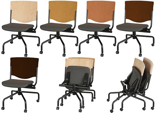 Ghế xếp ngang có bánh xe Gauss Chair WD 566 mặt ngồi đệm bọc vải WD-566