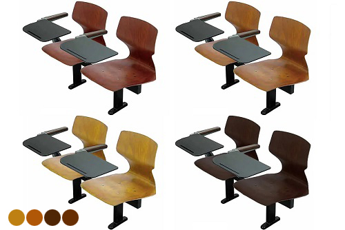 Ghế giảng đường mặt ván ép khuôn chữ L Gauss ZG 201 FGT cong đẹp ZG-201-FGT