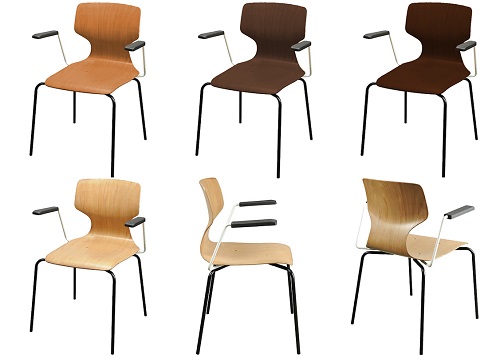 Ghế đơn ván gỗ ép khuôn phủ gỗ sồi Gauss Chair ZG 904 dáng lưng cong ZG-904