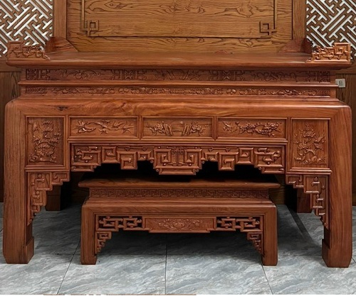 Án gian chân 20 rộng 179cm gỗ tự nhiên BTD54 tùng trúc cúc mai
