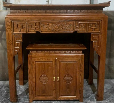 Bàn thờ họa tiết hoa văn chạm chìm BTD33 điêu khắc kinh điển độc