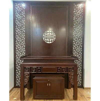 Mẫu Bàn thờ đứng chạm hoa văn tinh xảo BTD17