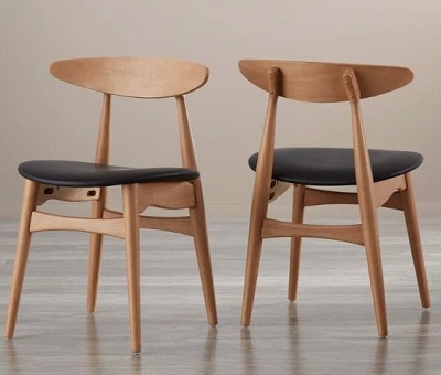 Ghế cafe gỗ cao su tự nhiên lưng cong GCL06