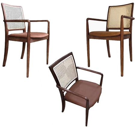 Ghế lưng tựa đan mây có tay vịn gỗ GCL29