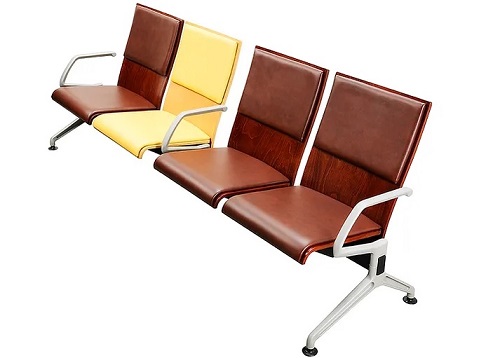 Ghế chờ gỗ ván ép đệm bọc da Gauss Chair KWD 201 FM
